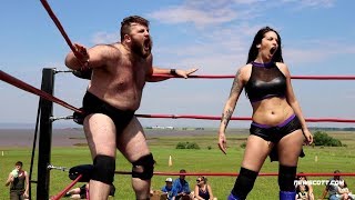 Chantal vs Big T (FREE Intergender Mixed Wrestling)