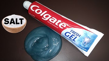NO GLUE DIY COLGATE TOOTHPASTE & SALT 2 INGREDIENT SLIME WITHOUT BORAX OR ACTIVATOR