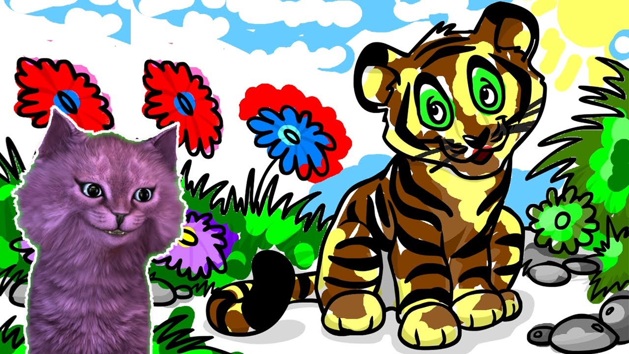 Котенок аби рисует