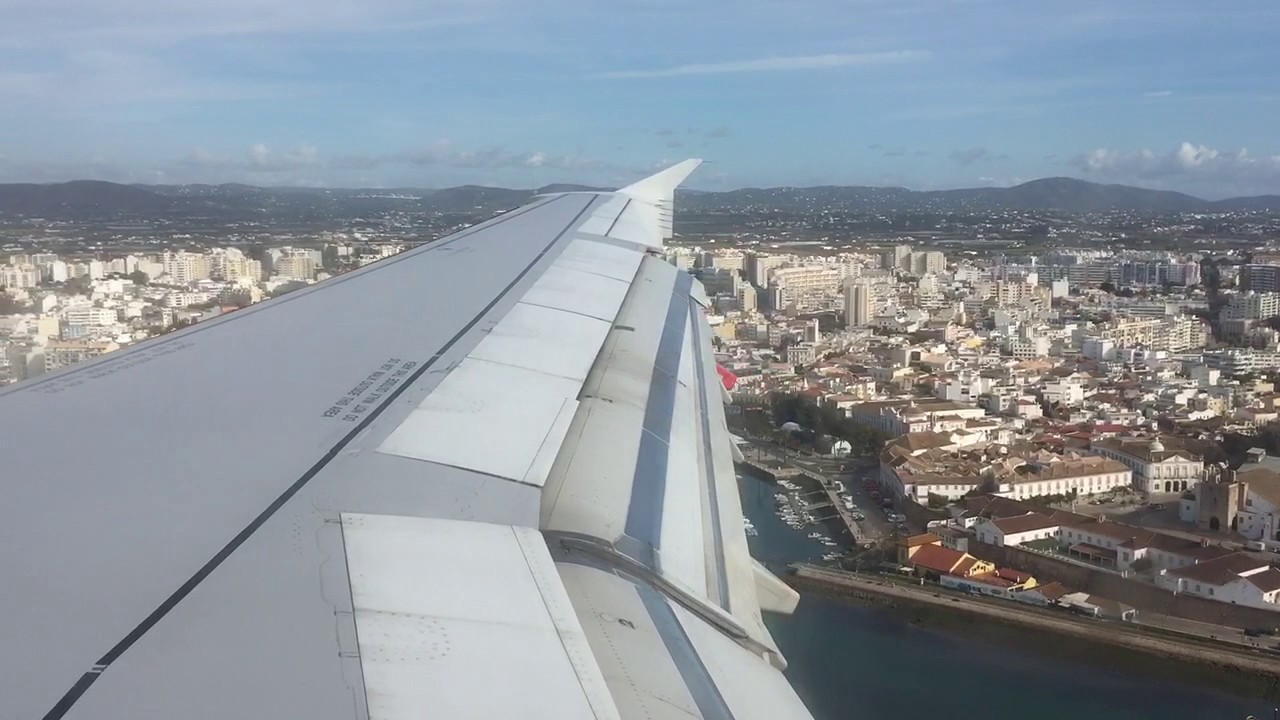 Landing at Faro Airport, Portugal