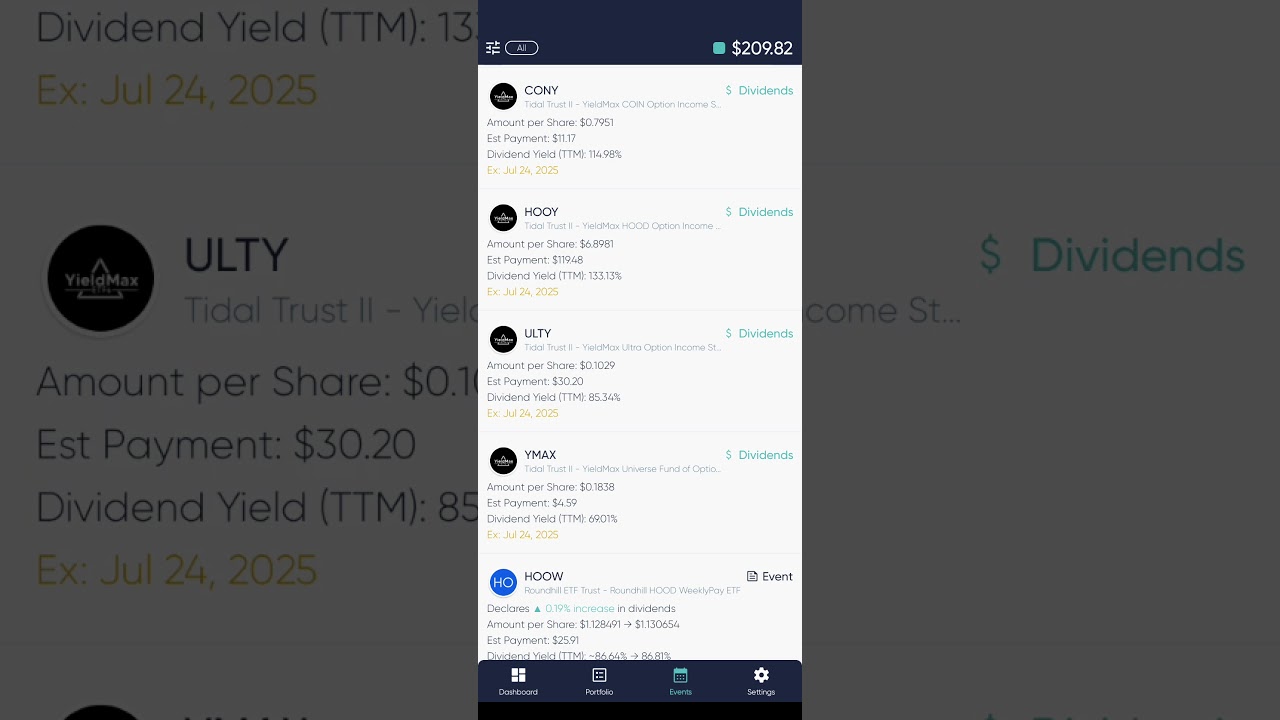 Dividend Payouts for 7/25/25. 