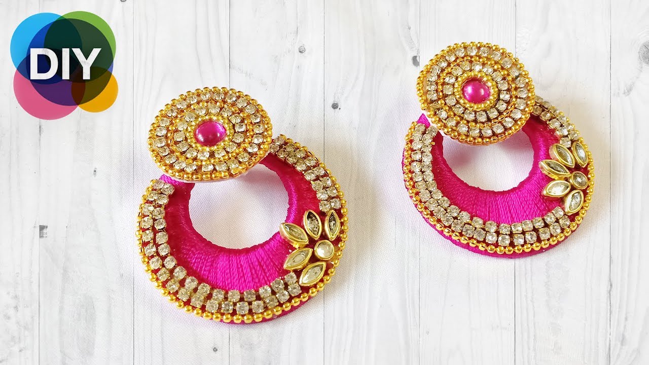 Silk thread earrings/Handmade earrings/Jhumkas/jhumkis/indian traditional  earrings/ ear… | Silk thread earrings, Silk thread earrings designs, Thread  bangles design