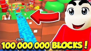 I Building 100,000,000 BLOCKS BRIDGE in ROBLOX BUILD A BRIDGE SIMULATOR with SHINCHAN and CHOP