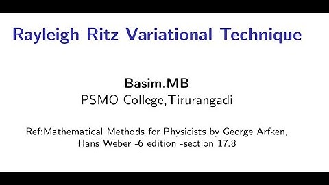 Rayleigh Ritz Variational Technique