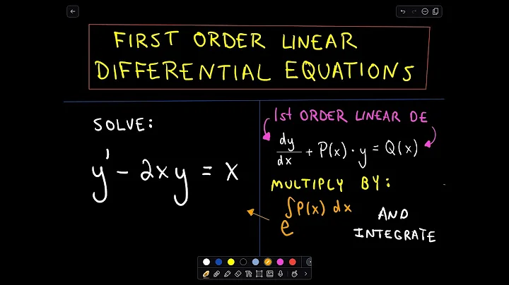 ❖ First Order Linear Differential Equations ❖