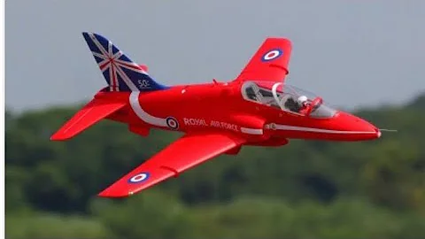 FMS BAE Hawk 80mm Red Arrows EDF Maiden Flight Strong Crosswind