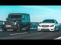 Какая МАКСИМАЛКА у ГЕЛИКА?! - Mercdes-Benz G55 vs Mercedes-Benz C63 - Два брутальных AMG!