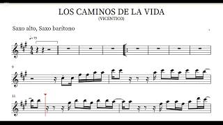 Video thumbnail of "Los Caminos de la Vida - Vicentico - (PlayBack) Partitura para Saxo Alto, Saxo Barítono"