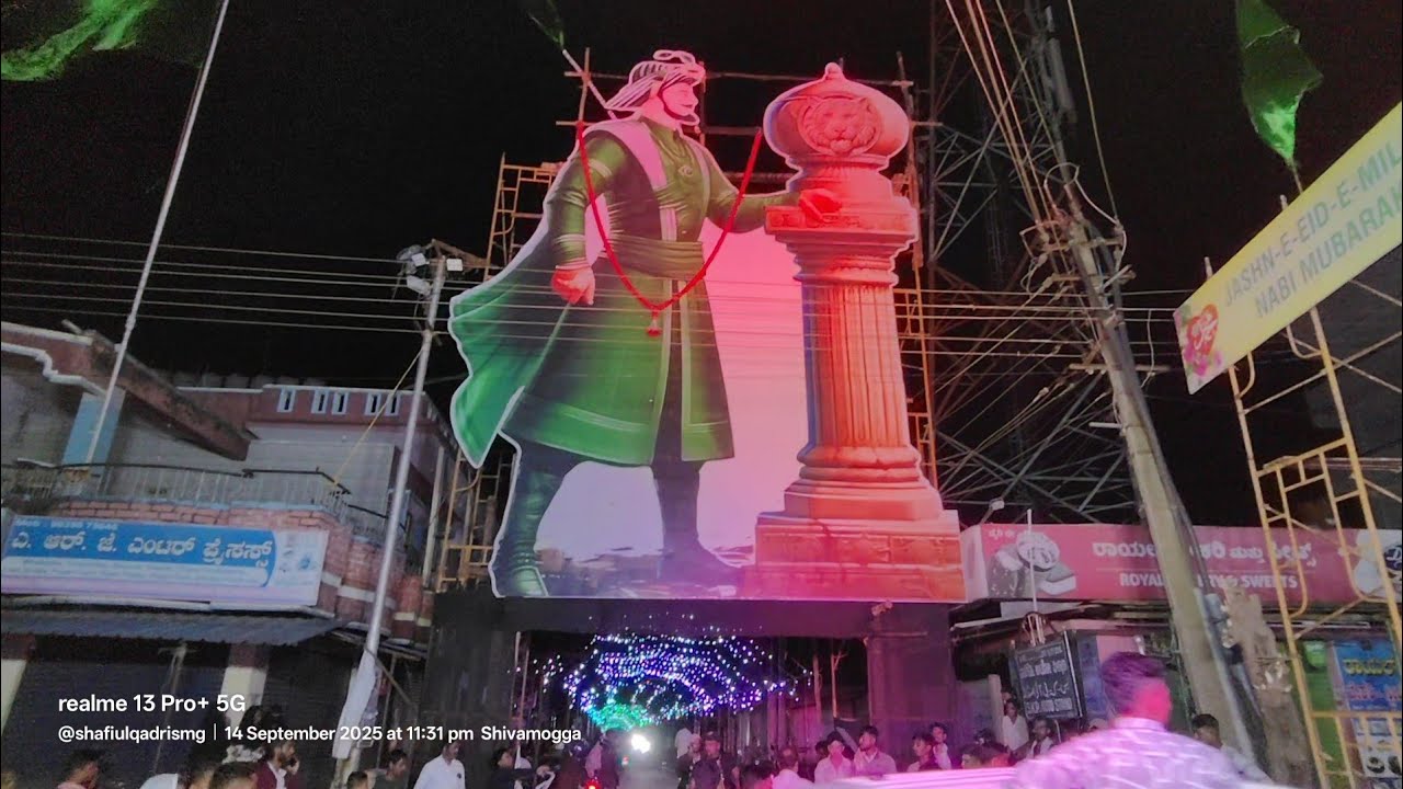 JASHNE EID MILAD UN NABIﷺ Juloos SHIMOGA 15-Sept,2025 #newvideo #tipunagar #shimoga @shafiulqadrismg