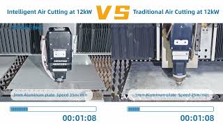 12kW Intelligent Air Cut vs Traditional Air Cutting | 3mm Aluminum cutting