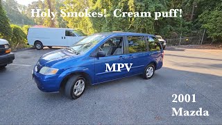 Auction find 2001 Mazda MPV, rare minivan, POV test drive walk around ￼ SOLD $2000