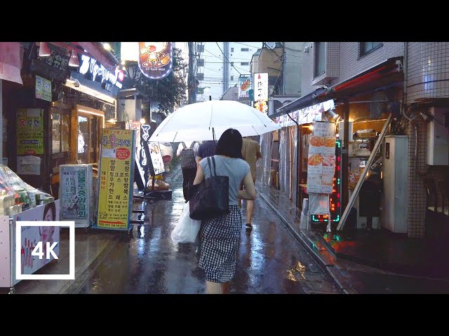 Walking in the Rain Tokyo, Japan (Relaxing Binaural Thunderstorm Sounds for Sleep) 4k ASMR class=