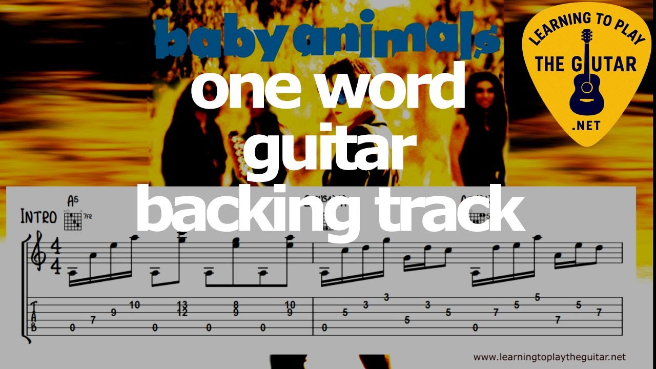 One Word Baby Animals Guitar Backing Track YouTube