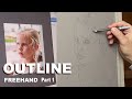 Pastel Portrait Tips ~ How to draw the outline freehand... Pastel Pencils. Narrated Tutorial. Part 1