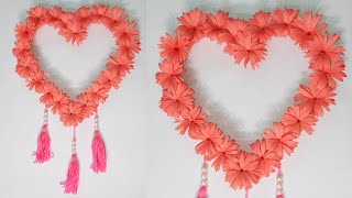 Diy Paper Wallmate Craft Idea/Paper Flowers Wall Art/Origami Flower Wall Hanging/Easy Origami Heart