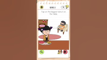 Tap on the biggest donut on the table - Level 2 - Brain Test 4 #braintest4 #braintest #mobilegaming
