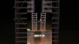 Climbing Challenge: Fire, Ladders, and $50K on the Line! #shorts