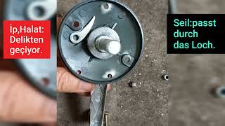 Sonnenschirm Seilzug reparieren.Güneş Şemsiyesiyesinin ipini tamir etmek.Repair parasol cable.