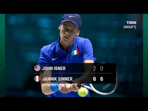 Isner v Sinner | Italy v USA | Group E Singles Match 2 Highlights
