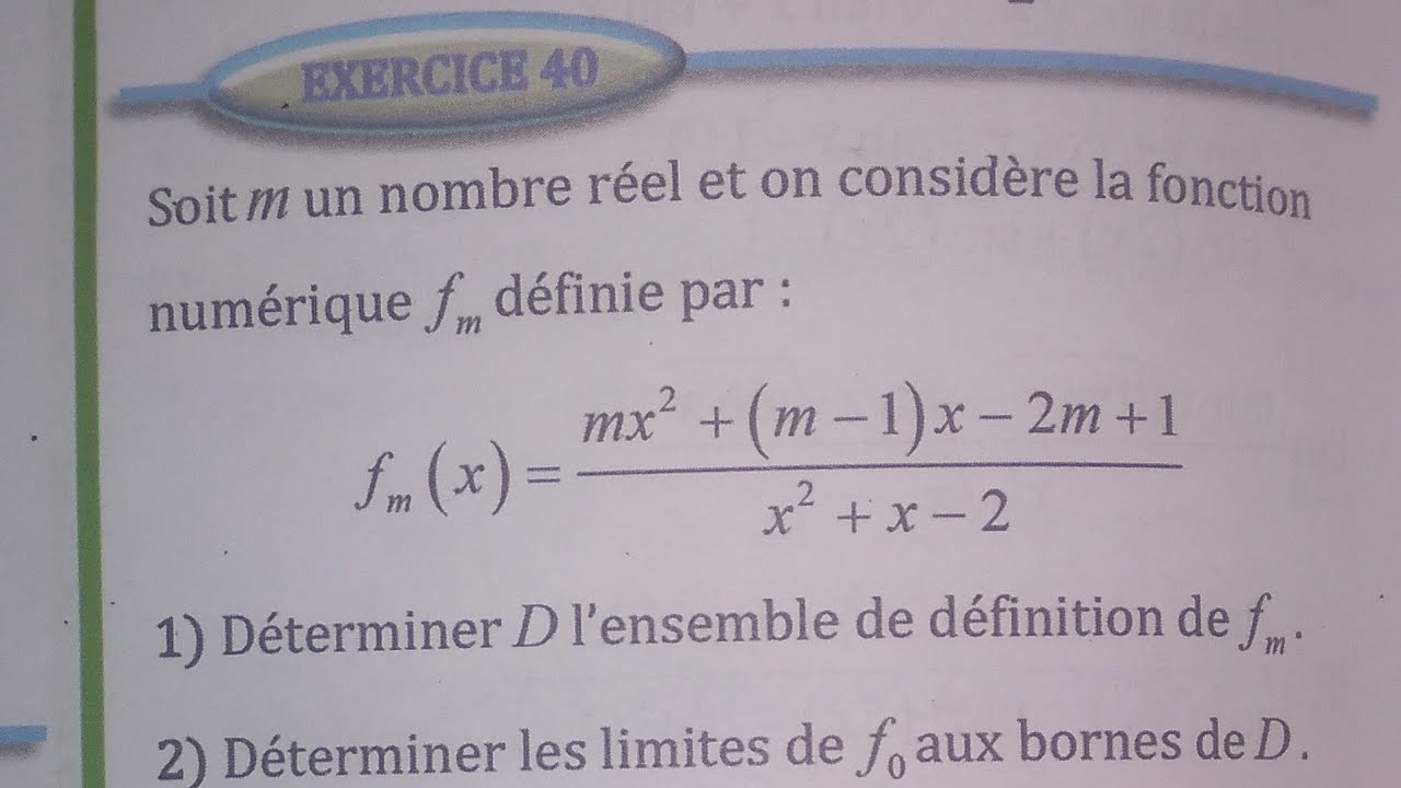 1 bac sm calcul des limites ex 40 page 196