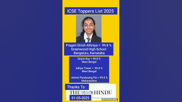 ICSE Toppers - 2025 !