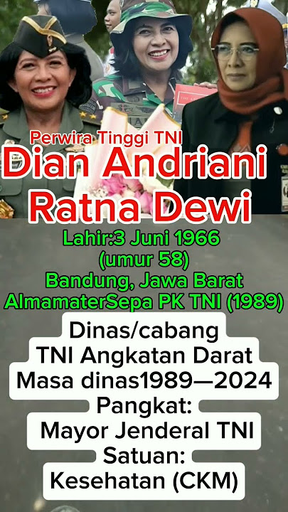 BIODATA Mayor Jenderal TNI DIAN ANDRIANI RATNA DEWI#tni#news #tniadmengabdidanmembangunbersamarakya