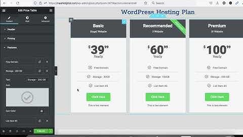 Create Pricing Table in WordPress with Elementor | WordPress Tutorial