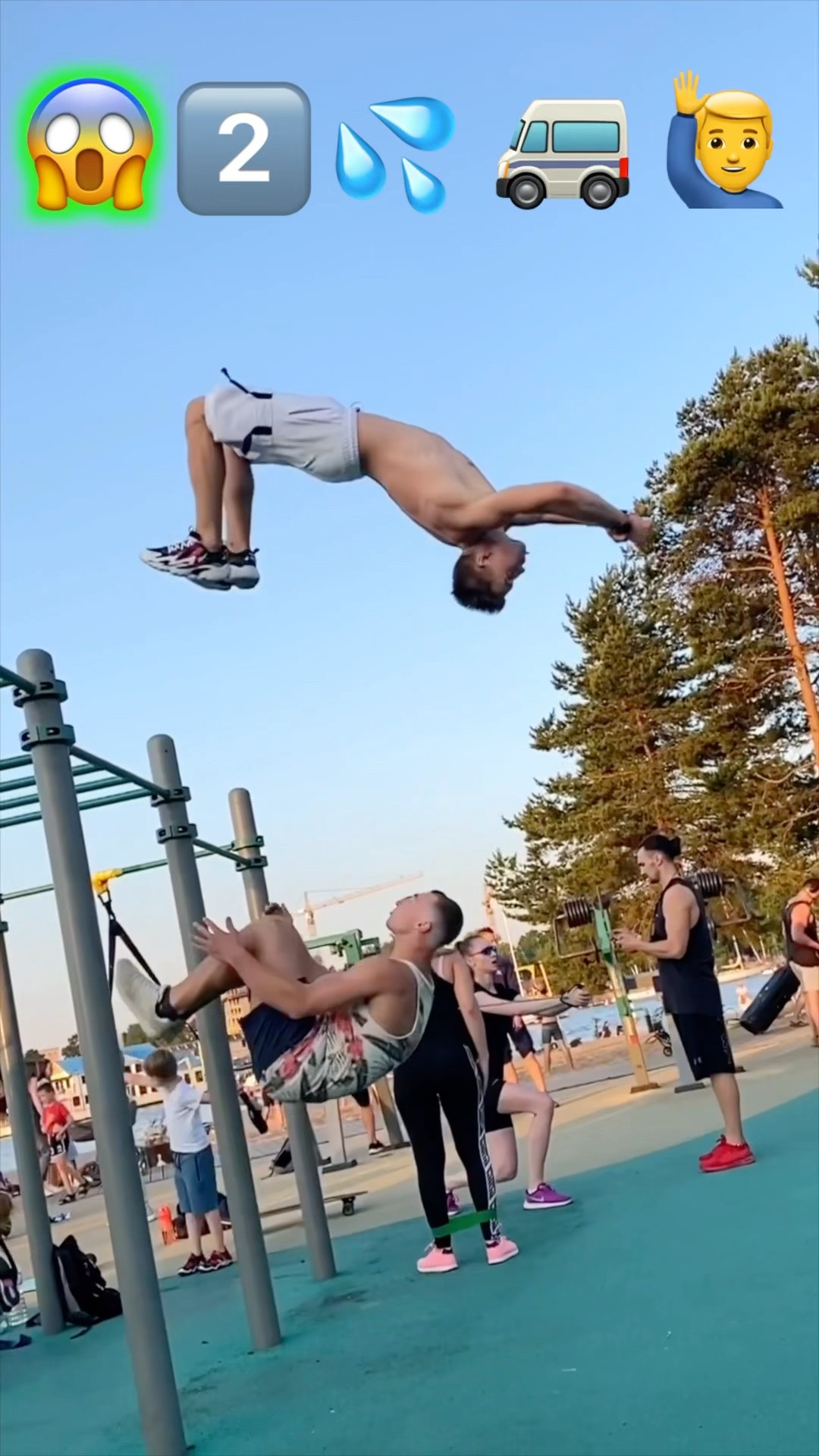 Stunts with Emojis pt.45?? #kiryakolesnikov #prank #funny #comedy #stunt #parkour #flip