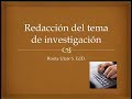 Redacción del tema investigación II Parte