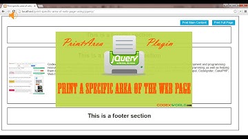 How to print a specific area of the web page using jQuery