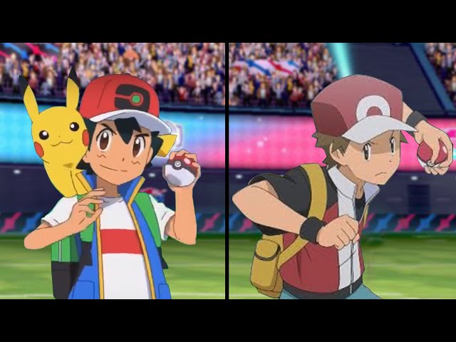 Pokemon Characters Battle: Ash Vs Red (Pokemon Anime Vs Pokémon Origins) 