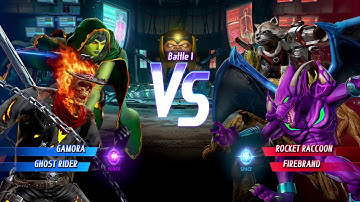 Gamora and Ghost Rider vs Rocket Raccoon and FireBrand - MARVEL VS. CAPCOM: INFINITE