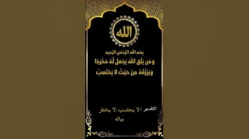 ومن يتق الله يجعل له مخرجا.. سورة الطلاق (2-3) تلاوة رائعة للشيخ ياسر سلامة