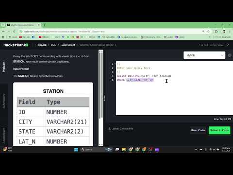 HackerRank SQL Basic Solution Bangla | Weather Observation Problem 7 | EASY way solution SQL