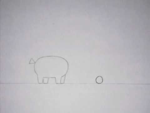 Dog Jump (Fall 2012 Midterm Animation) - Assignment: Design a simple character using no more than 6 shapes, and give them motivation to jump. Animated with pencil/paper.