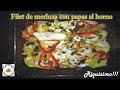 MERLUZA con papas al horno, hake filet with baked potatoes,  @COCIN-AR