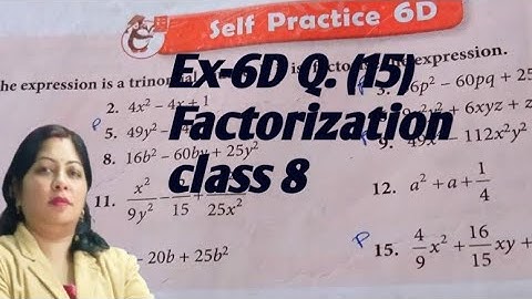 Ex-6D Q.15 ch-6 Factorization of Algebraic Expressions class 8 SChand composite maths 
