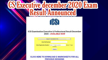 Cs executive december 2020 resilt announced |Icsi results