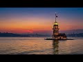 Istanbul: Maiden's Tower Soft Sunset &amp; Sea Waves