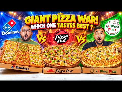 Which BIG Pizza Tastes The Best? | Pizza Hut Vs Domino's Vs La Pino'z | Viwa Food World