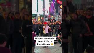 Mbappe And Hakimi Spotted In Newyork Times Square Secretly  #shorts