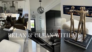 RELAX AND DEEP CLEAN WITH ME | LIVING ROOM, KITCHEN, DINING ROOM + FOYER #cleanwithme