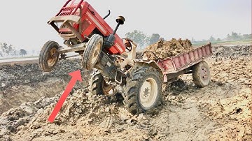 New Jcb Loading Red mud in Swaraj and Eicher 485 Tractor | JCB and tractor cartoon | jcb video