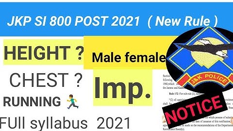 Jkp si recruitment 2021| Age | Criteria |Jkp new notification | Jkp si notification| Jkp new rule