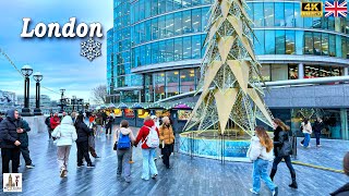 Freezing London Walking Tour Coldest Day In Autumn 4K Hdr Virtual Walk
