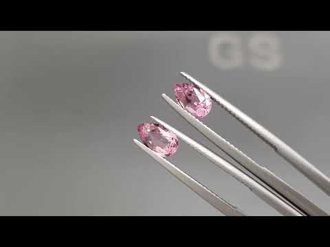 Pair of pink spinels in pear cut 1.90 carats, Tajikistan Video  № 2