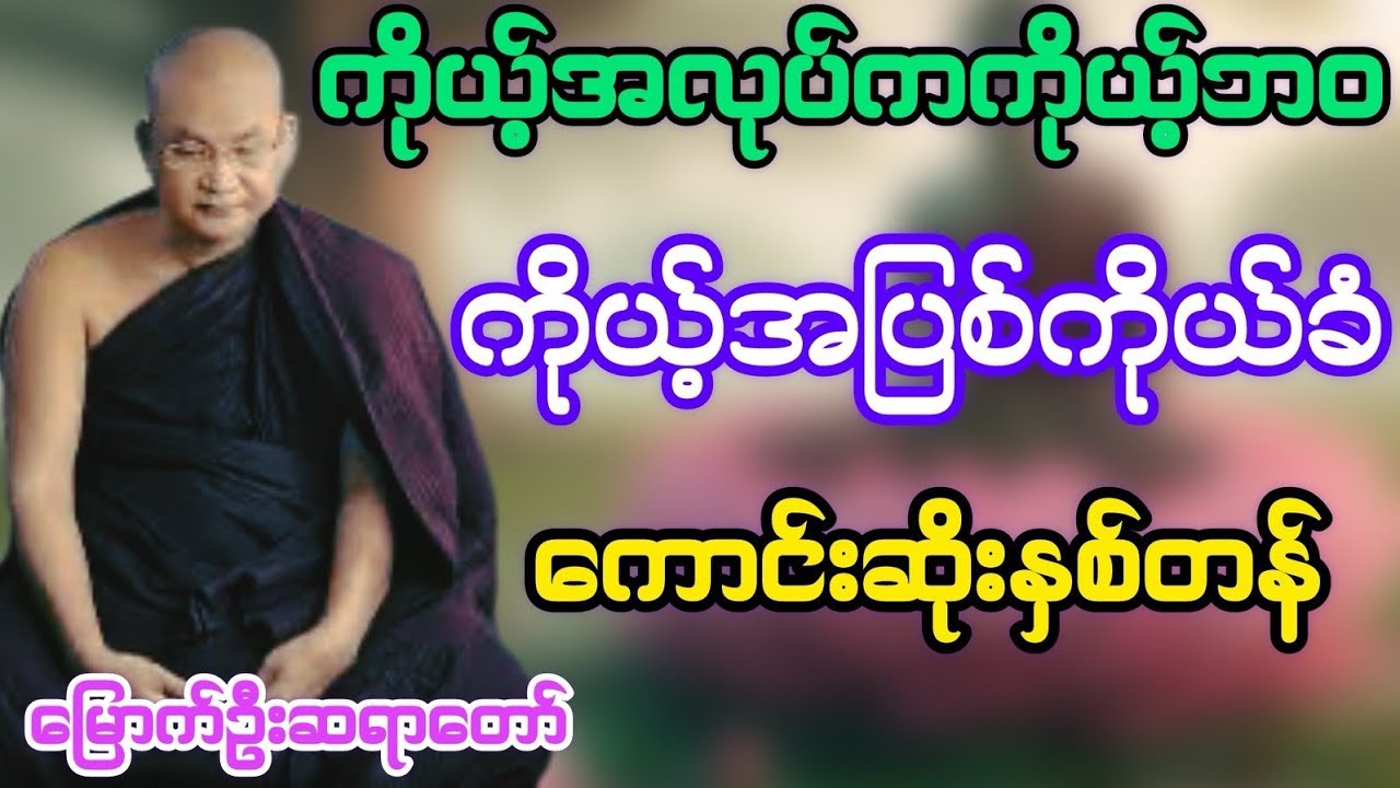ကိုယ့်အလုပ်ကကိုယ့်ဘဝကိုယ့်အပြစ်ကိုယ်ခံကောင်းဆိုးနှစ်တန်#မြောက်ဦးဆရာတော်@DhammaSanyay 
