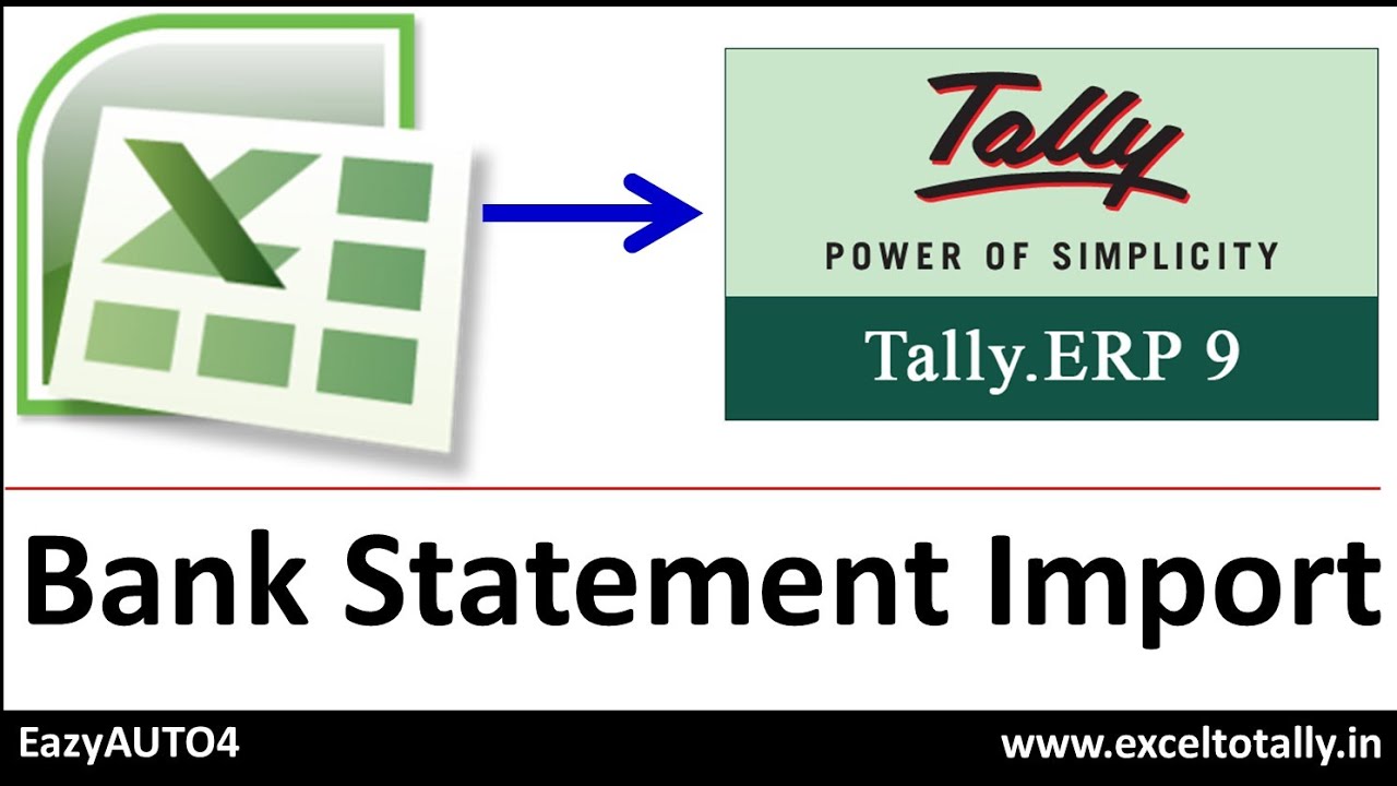 import bank e statements from excel to tally as is downloaded from