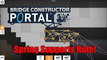 Bridge Constructor Portal - Levels 10,11,12,13,14 ,15,16 - Springs Rule!