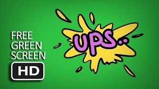 Free Green Screen - Ups Comic Text Effect Animated